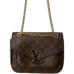 Louis Vuitton Monogram Leather Brown Passy Chain Shoulder Bag